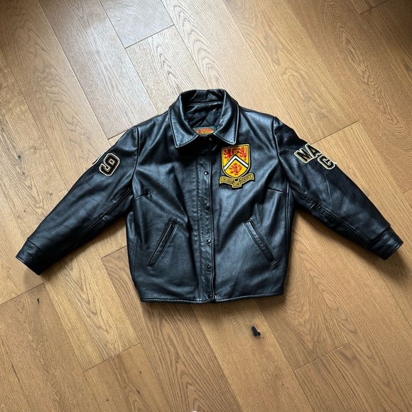 University of Waterloo 1999 Vintage Letterman Ladies Jacket - Black Leather - M - Picture 2 of 12